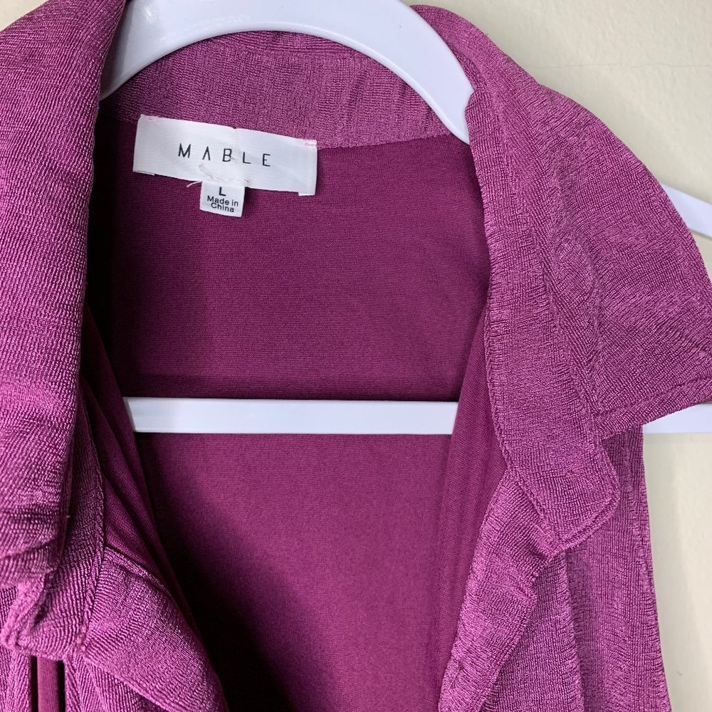 Purple button down dress MABLE SIZE LARGE stretchy fabric